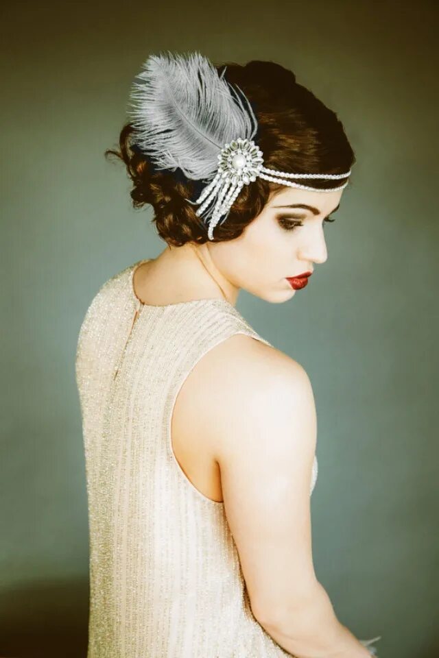 Great Gatsby Wedding Headpiece Headband with Rhinestones and Pearls Gatsby headp