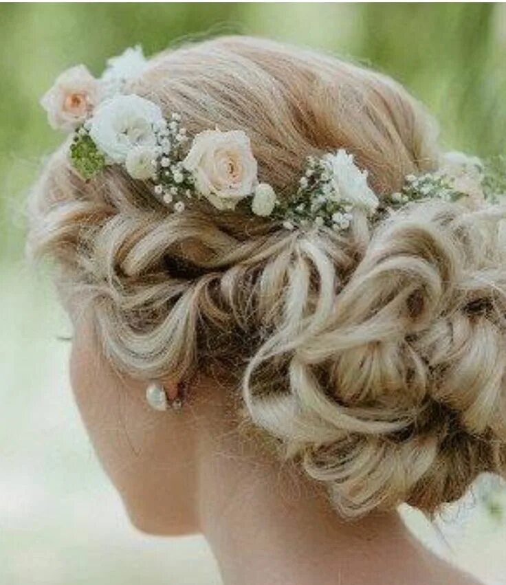 Прически волосы и цвет женщины фото Flower Crown for Wedding Hairstyles