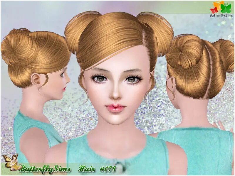 Прически все мечтают Underneath the Sims 3: Free Butterfly Sims Hair 078 - Donation! Sims hair, Women