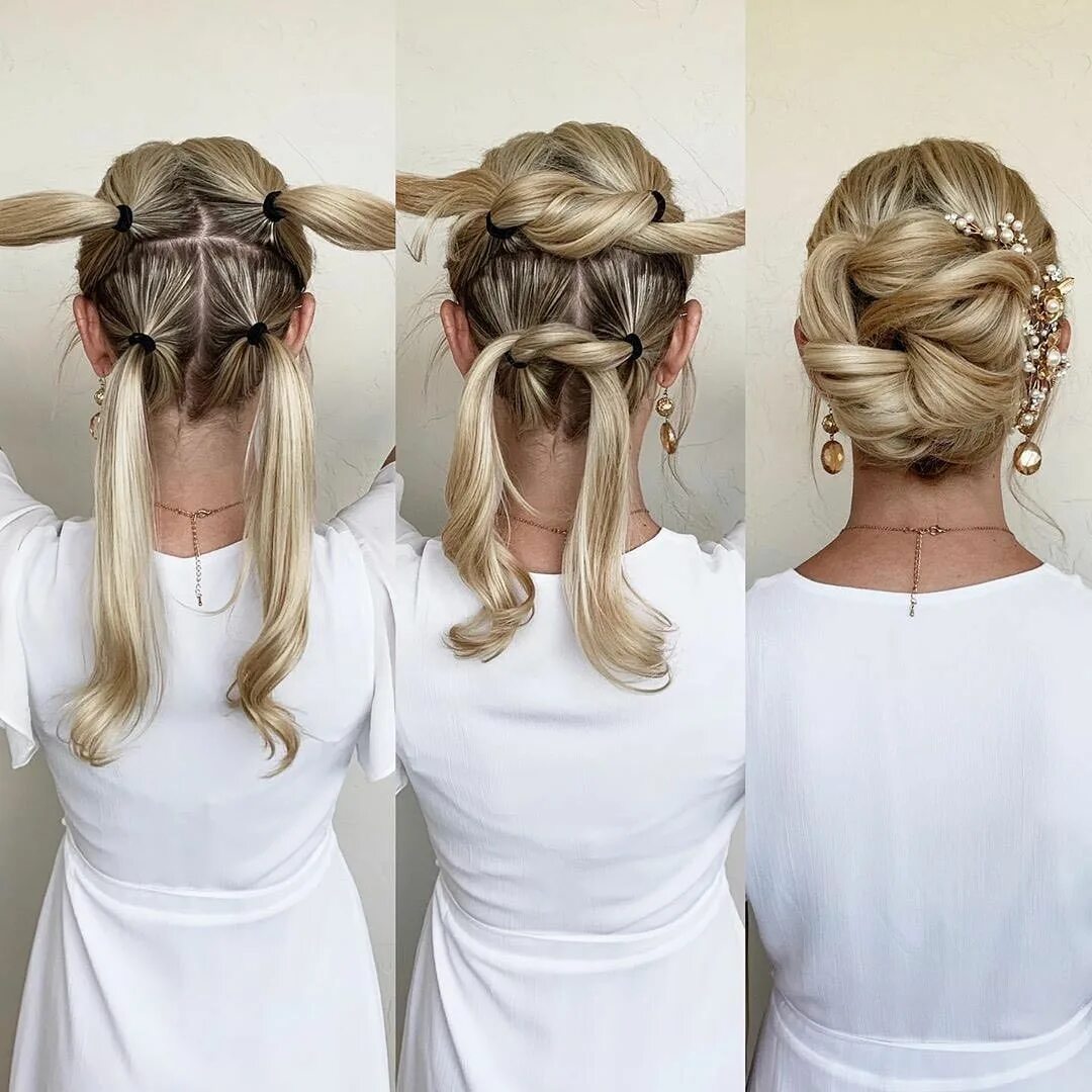 Прически женские на длинные простые @kellgrace ❤ . . . . #updo #tutorial #hairtutorial #updotutorial #braid #braids 