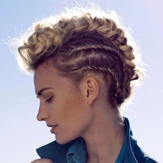 Прически женские заплетенные Pin by Marjolein Muller on Kapsels Braided mohawk hairstyles, Mohawk hairstyles,