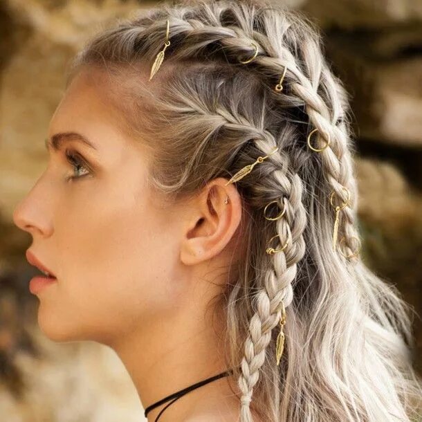 Прически женские заплетенные Pin on vikings Halloween ideas Long hair styles, Hair rings, Boho hairstyles