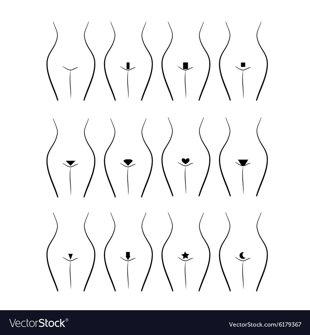 Прически женских лобковых Female wax types Royalty Free Vector Image - VectorStock