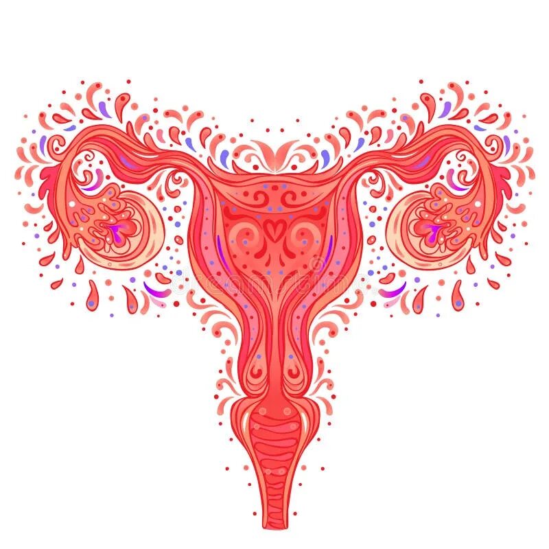 Прически женских органов My Body My Choice. Uterus with Flowers, Female Reproductive System Stock Vector 