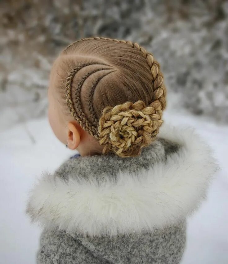 Прически зима 2024 ❄ Updo with cornrows and a dutch braid into a braided flower ❄ The style is insp