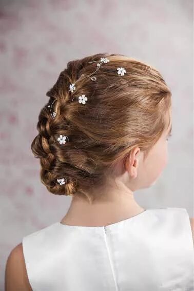 Прическу на свадьбу девочке 10 лет Communion Hair Vine - Flowers and Beaded Hair Wire for Communion Hairstyles - Em