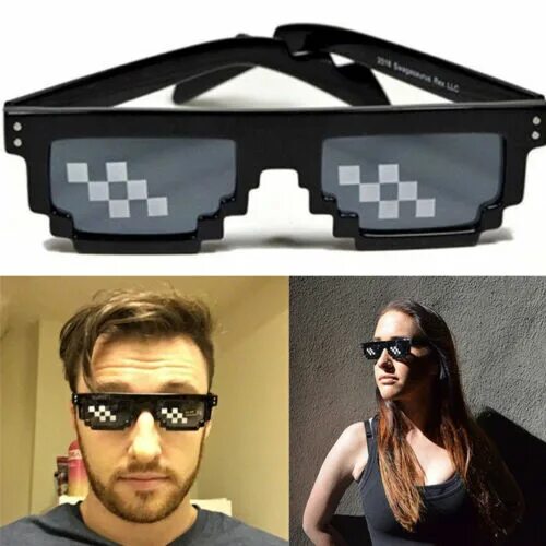 Приделать очки к фото онлайн Sonnenbrille Unisex Thug Life Glasses 8 Bit Pixel Deal With IT Sunglasses Brille