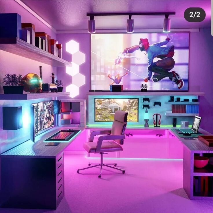 Придумать дизайн комнаты Pin by Julio Gandhi on Deco in 2020 Video game room design, Video game rooms, Ga