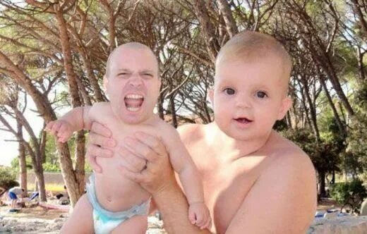 Прифотошопить лицо к фото like father like son Angry baby, Funny new, Amazing photoshop