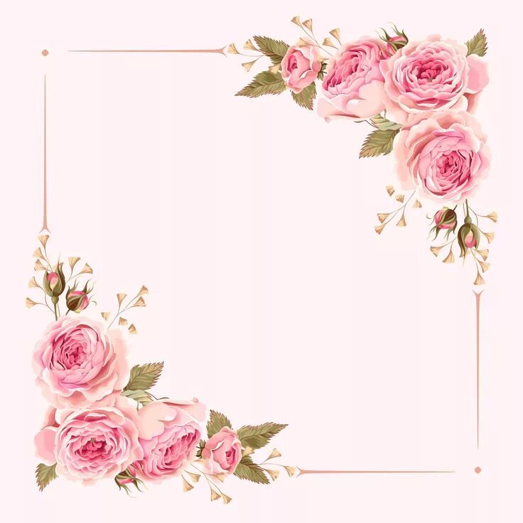 Приглашение красивое оформление Watercolor Pink Wedding Flowers Border Background, Frame, Pink, Wedding Invitati