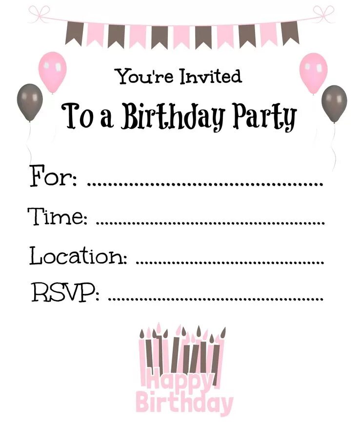 Пригласительное на день рождения фото Pin by Melissa McBride-Ross on Maya's bday Printable birthday invitations, Free 