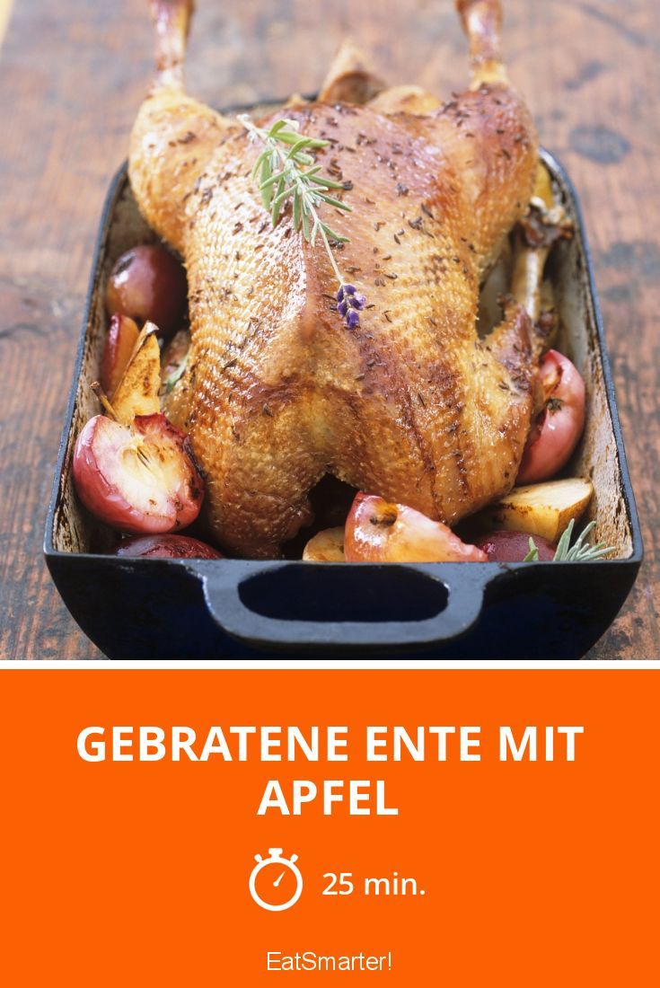 Приготовить гуся в духовке фото Gebratene Ente mit Apfel Rezept Rezepte, Gebratene ente, Lebensmittel essen