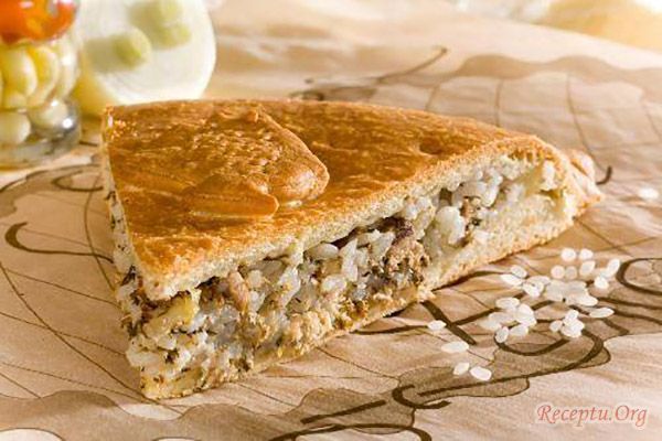 Приготовить пирог с фото FILLER PIE WITH RICE AND SAURY Рецепты еды, Простые рецепты, Рыбный пирог