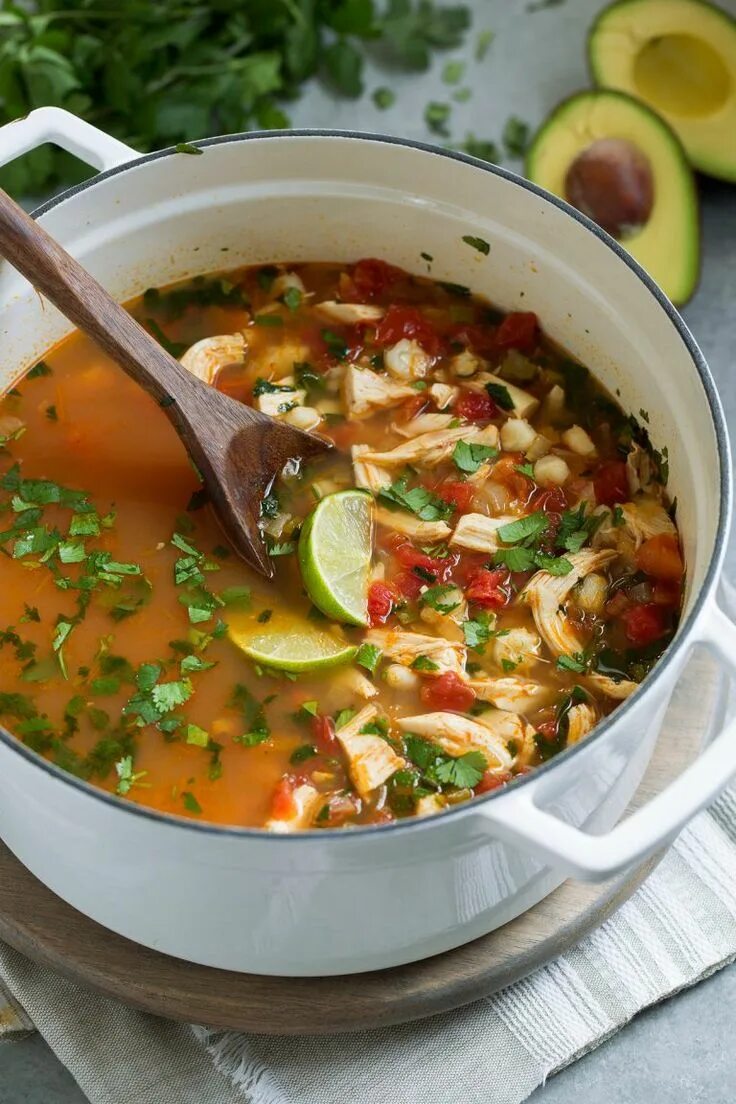 Приготовить супы рецепты с фото Chicken Pozole Soup Posole recipe chicken, Pozole recipe, Soup recipes