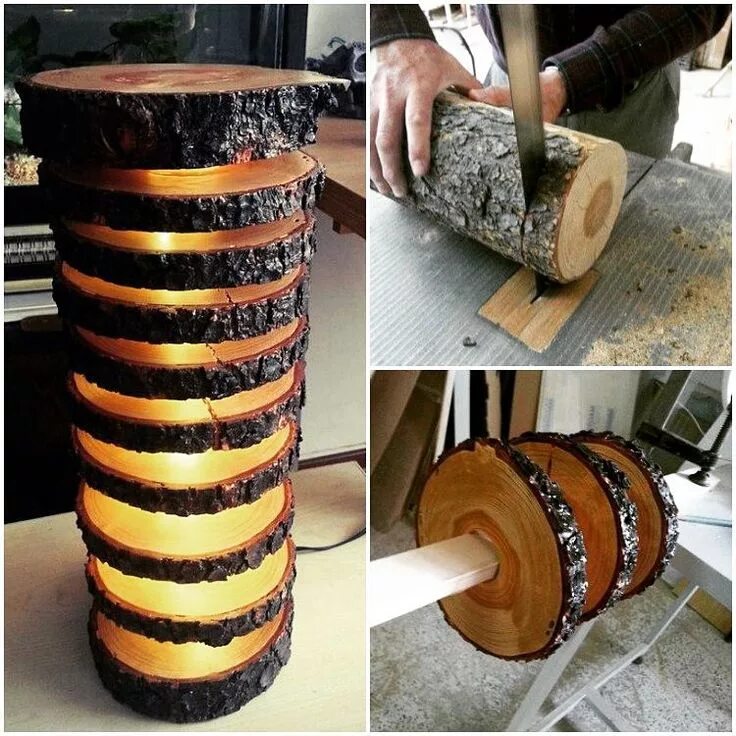 Приготовить своими руками в домашних условиях Recyclart on Instagram: "Beautiful #lamp out of #wood #log #design #upcycled #di