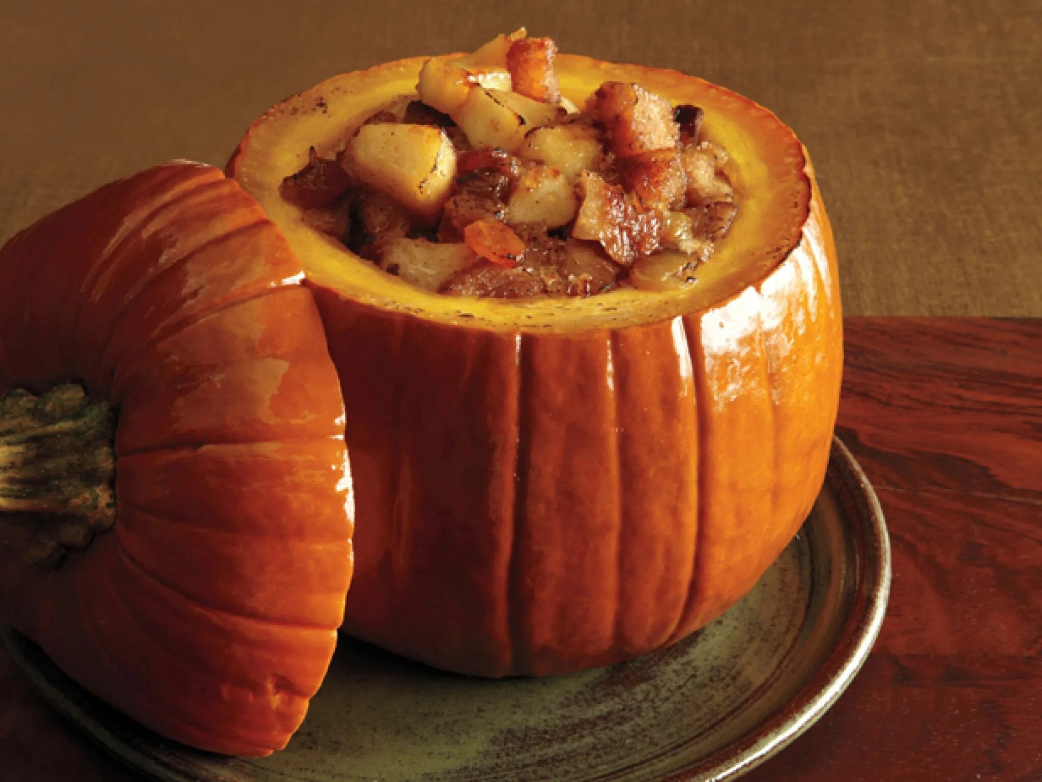 Приготовить тыквы фото Apple-Pumpkin Brown Betty Opskrift