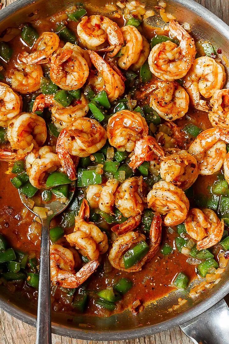 Приготовление блюд вкусно и просто фото Easy Jerk Shrimp Skillet Shrimp recipes easy, Spicy recipes, Stuffed peppers