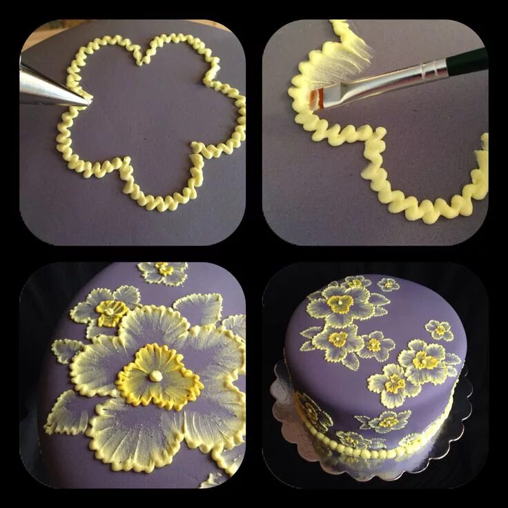 Приготовление декора для тортов Best Cake Ever" Contest Brush embroidery cake, Cake decorating, Cake icing