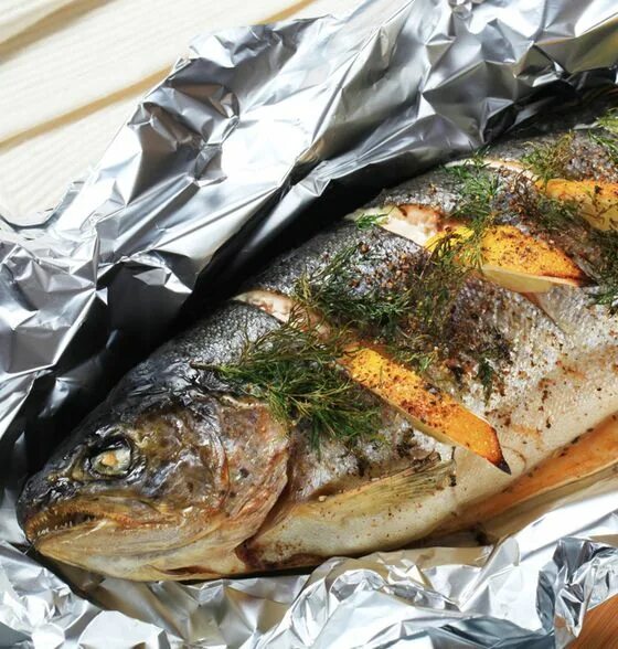 Приготовление форели в духовке фото Heavenly Fish Here's a recipe that the entire family will enjoy! Heavy duty foil