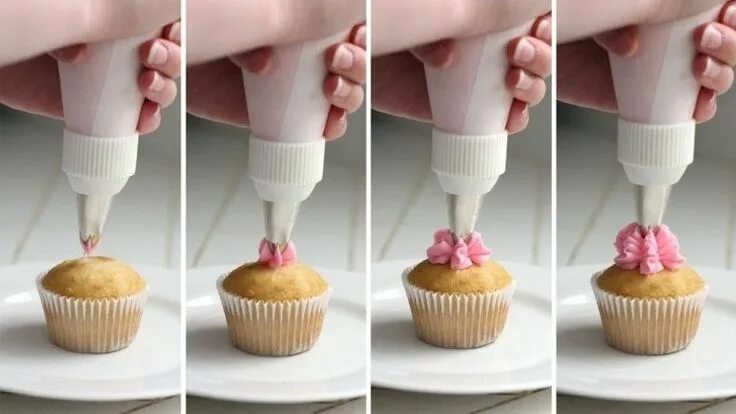 Приготовление капкейков пошагово с фото طريقة عمل الكريمة Cake decorating tips, Cake decorating, Cupcake cakes