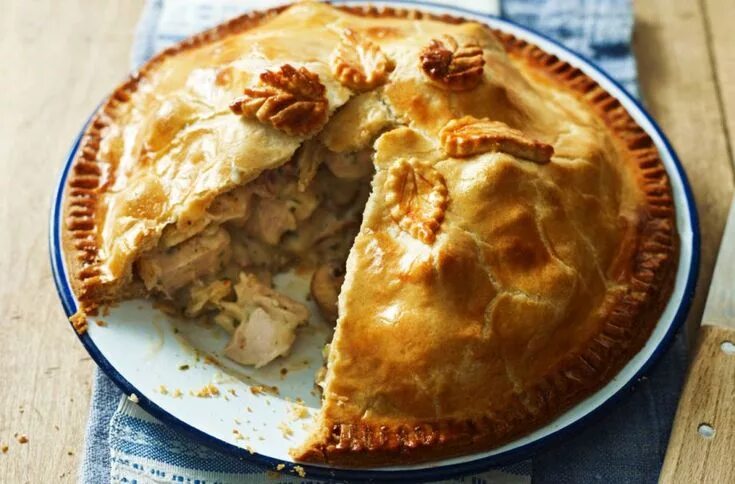 Приготовление курника с фото Chicken pie with shortcrust pastry Recipe Chicken pie, Chicken and mushroom pie,