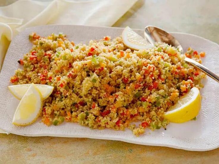 Приготовление кус куса с фото Rainbow Bell Pepper Couscous Recipe Couscous recipes, Stuffed peppers, Food netw