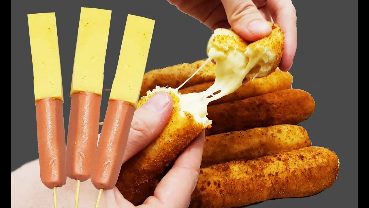 Приготовление сосисок фото Жареный Сыр Сосиской "Корн Дог" (Corn Dog) или Сосиски в тесте с сыром - YouTube