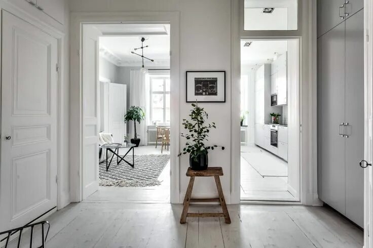 Прихожая белые стены интерьер Apartment in Stockholm by Alexander White Small apartment design, Apartment desi