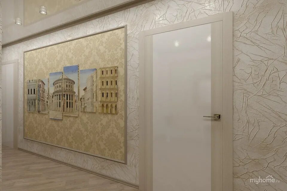 Прихожая декоративной штукатуркой фото Wallpaper like plaster in the interior photo hallway (40 Photos)