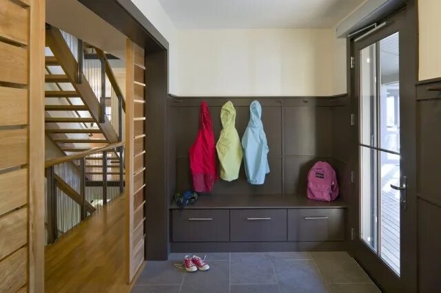 Прихожая дизайн внутри фото Accessible LEED Residence Mudroom - modern - - boston - by LDa Architecture & I 