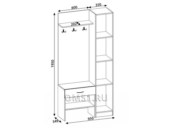 Прихожая домино инструкция по сборке Прихожая Домино 2-У Цена: 7 200р 2023 Отличная мебель om51.ru ВКонтакте