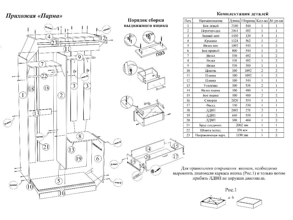 Прихожая инструкция по сборке Прихожая Парма купить в Москве Санкт-Петербурге Краснодаре федеральном интернет-