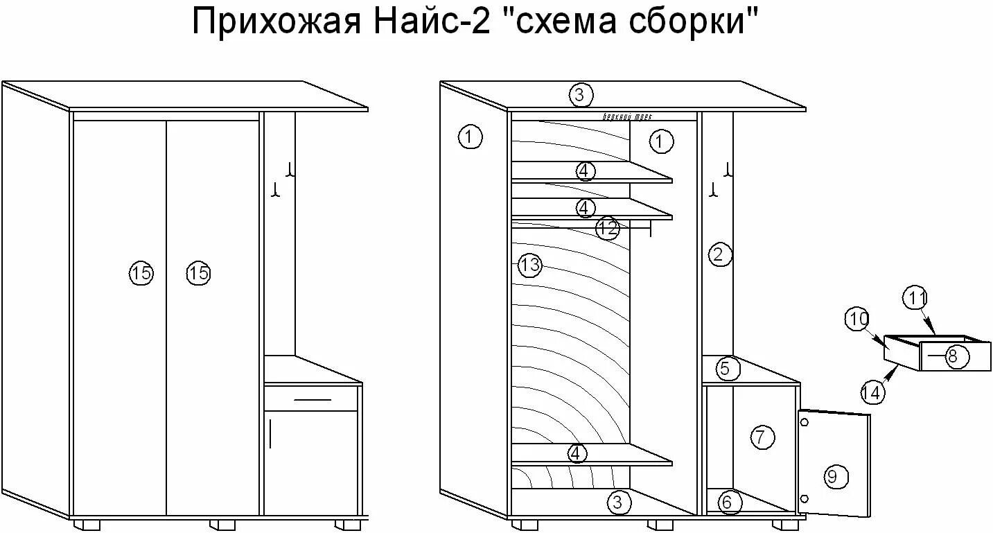 Прихожая инструкция по сборке Прихожая Найс 2 - купить по цене 27 200 руб от производителя в Москве