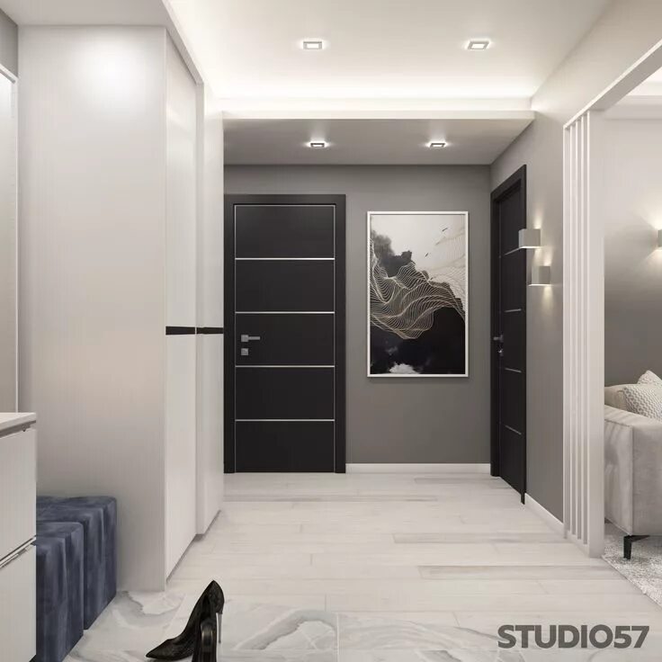 Прихожая интерьер дизайн серая Hallway design in gray Hallway design, Diy home decor, Furniture design modern