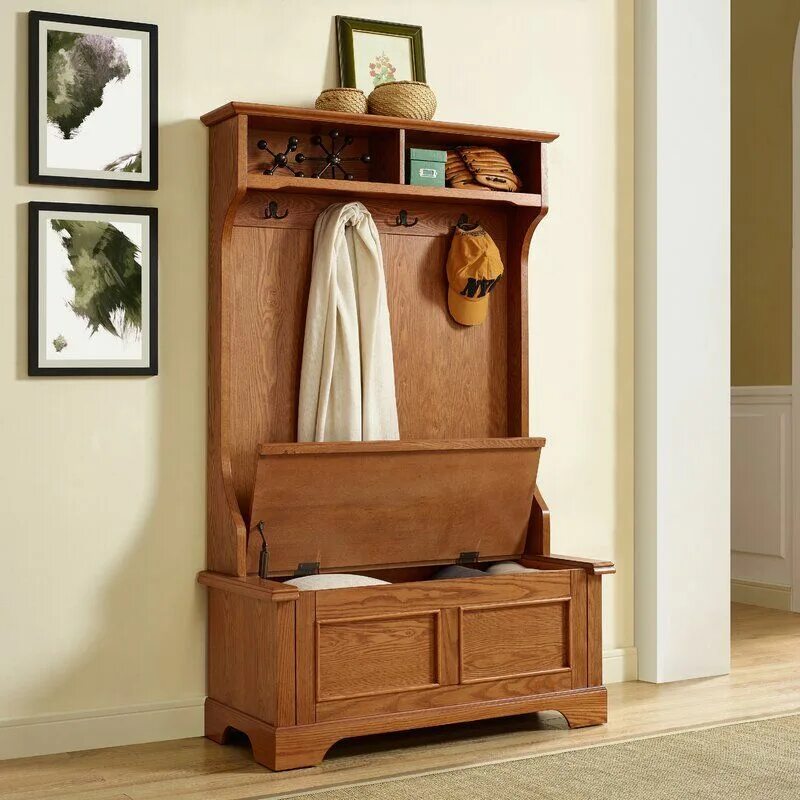 Прихожая из дерева фото Andover Mills Campbell Hall Tree & Reviews Wayfair Hall tree storage bench, Hall