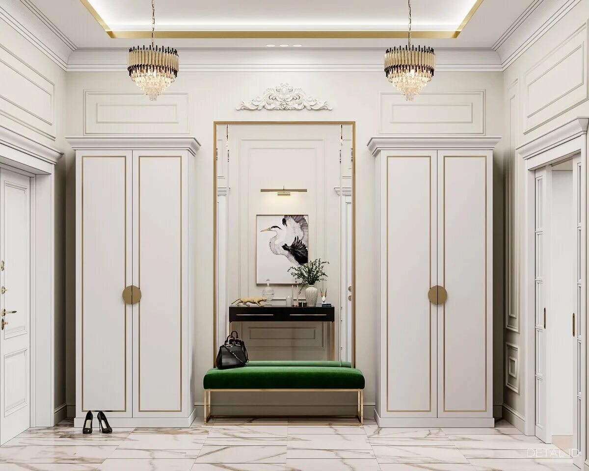 Прихожая неоклассика в интерьере Classic interior door - 78 photo