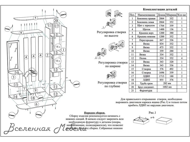 Прихожая ника сборка инструкция Прихожая с зеркалом Ксения-2 цвет ясень шимо светлый/ясень шимо темный