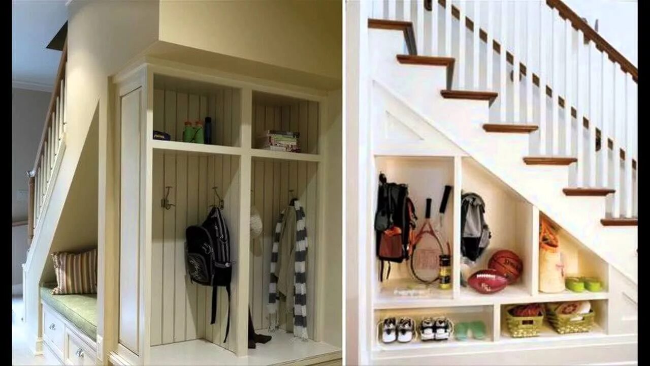 Прихожая под лестницей фото 30 Ingenious DIY Project Ideas For Small Spaces - YouTube