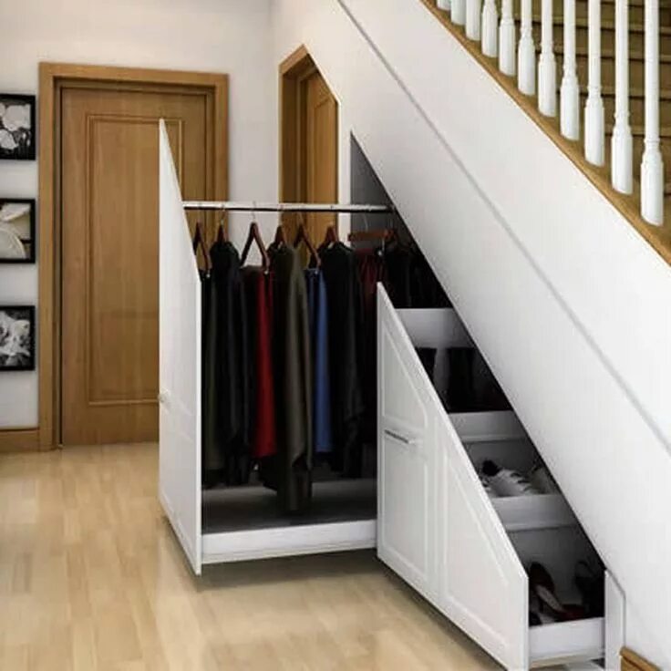 Прихожая под лестницей фото 6 geweldige ideeën voor de ruimte onder de trap! homify Staircase storage, Stair