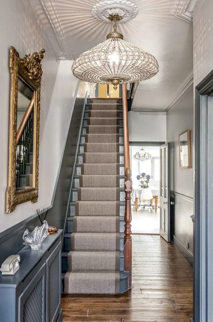 Прихожая с лестницей дома интерьер фото 35 Painted Staircase Ideas which Make Your Stairs Look New - Matchness.com Hallw