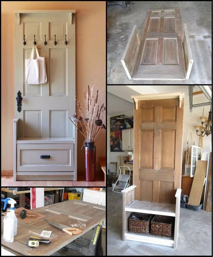 Прихожая сделать своими руками фото Inviting Door Entry Bench: Money Saving 10-Step Project Furniture makeover, Home