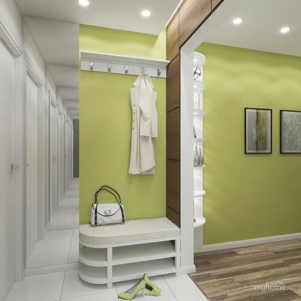 Прихожая сочетание цветов фото Pistachio hallway design (64 Photos)