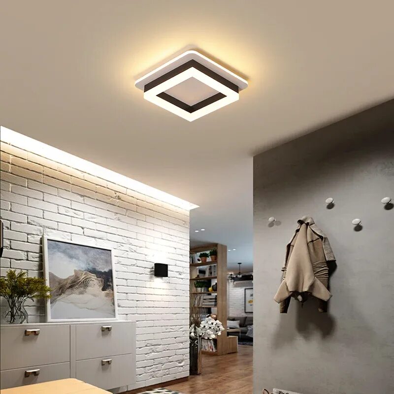 Прихожая светильники потолочные фото 2023 Moderne Noordse Verlichtingsarmaturen Pop Vierkante Acryl Lamp Plafond Huis