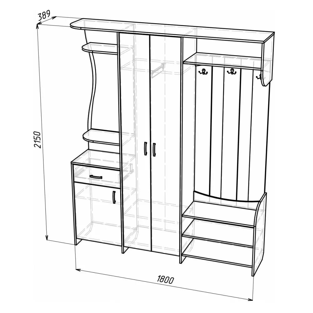 Прихожая своими руками чертежи и схемы Прихожая "Эврика" Мебельная фабрика "Орнамент"