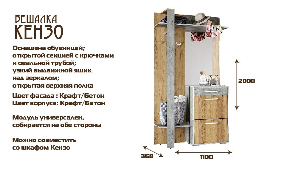 Обзор от покупателя на Прихожая ВШ-6 Венге/беленый дуб - интернет-магазин ОНЛАЙН