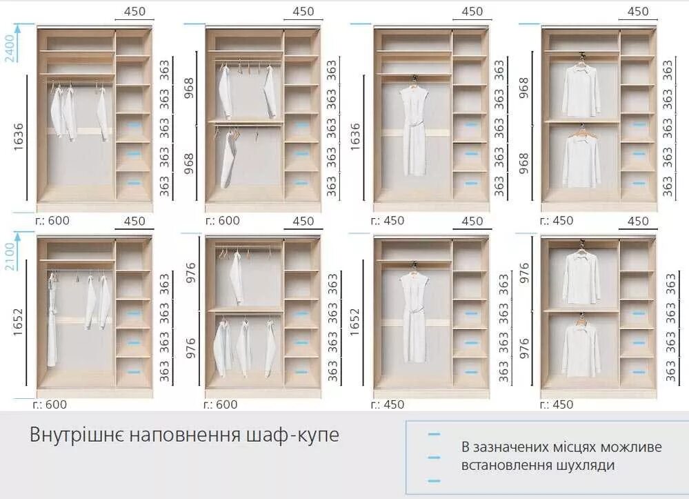 Прихожая внутреннее наполнение с размерами фото Шкаф купе в прихожую, с зеркалом, ящиками и вешалками