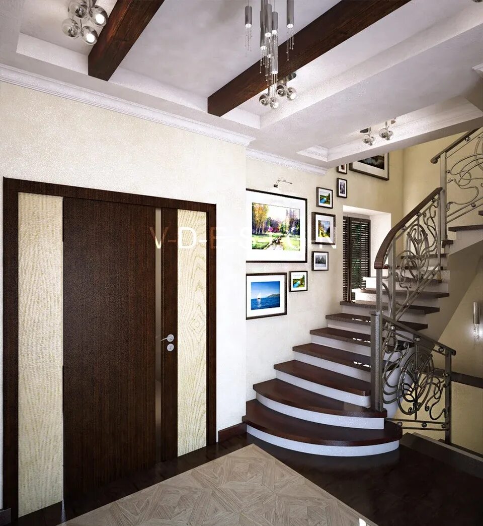 Прихожие фото интерьеров с лестницей Hallway design on the second floor (58 Photos)