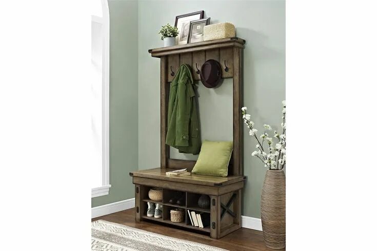 Прихожие скамейки фото Daisee Entryway Hall Tree with Storage Bench Ashley Furniture HomeStore Hall tre