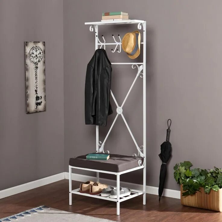 Прихожие вешалки для одежды фото Entryway Storage Bench with Coat Rack for Inspiring Storage Design Ideas: Coatra