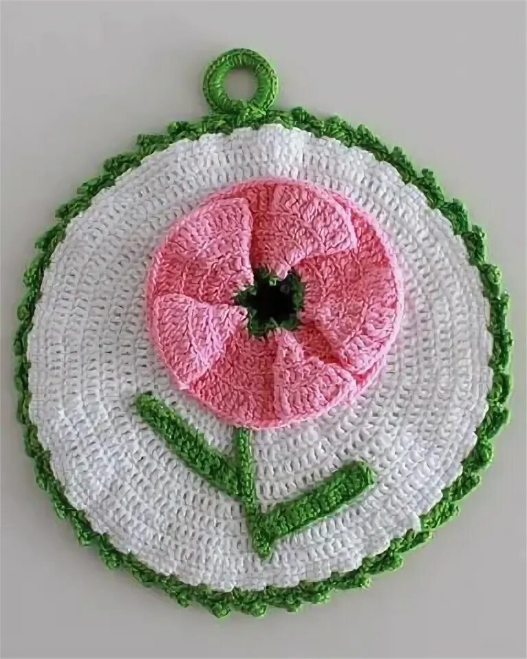 Прихватки крючком фото мастер класс Vintage Pink Floral Potholder Crochet Patterns Crochet flower patterns, Crochet 